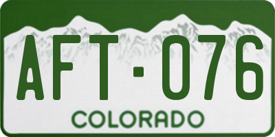 CO license plate AFT076