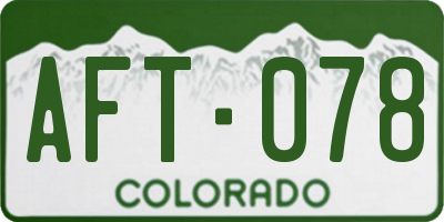 CO license plate AFT078