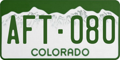 CO license plate AFT080