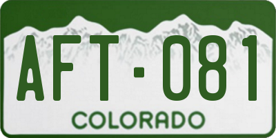 CO license plate AFT081