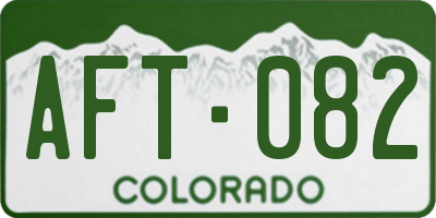 CO license plate AFT082