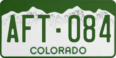 CO license plate AFT084