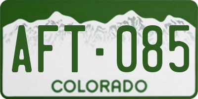 CO license plate AFT085
