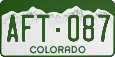CO license plate AFT087