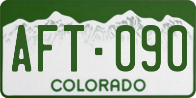 CO license plate AFT090