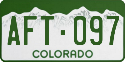 CO license plate AFT097