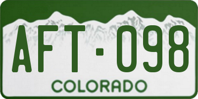 CO license plate AFT098