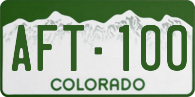 CO license plate AFT100