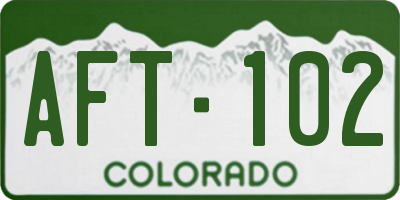 CO license plate AFT102