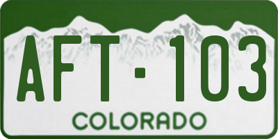 CO license plate AFT103