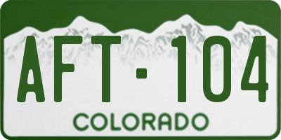 CO license plate AFT104