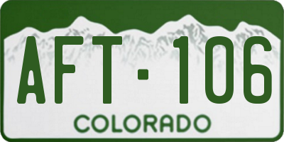 CO license plate AFT106