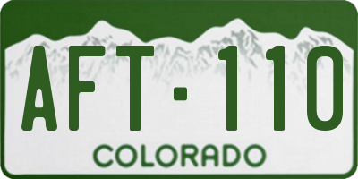 CO license plate AFT110