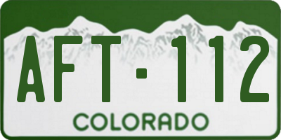 CO license plate AFT112