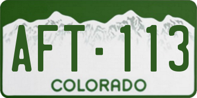 CO license plate AFT113