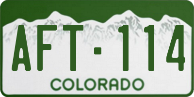 CO license plate AFT114