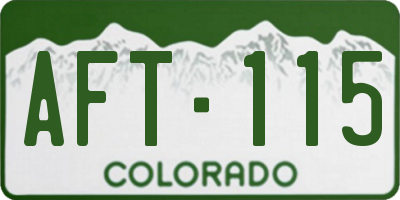 CO license plate AFT115