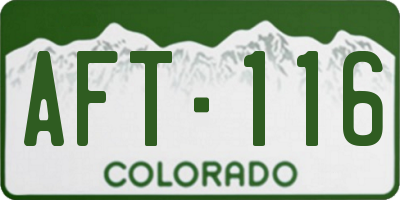 CO license plate AFT116