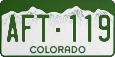 CO license plate AFT119
