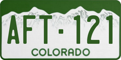 CO license plate AFT121