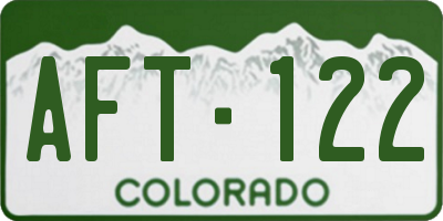 CO license plate AFT122