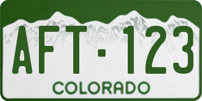 CO license plate AFT123
