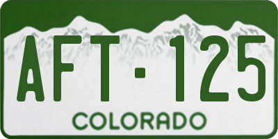 CO license plate AFT125