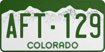 CO license plate AFT129