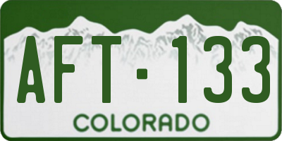 CO license plate AFT133