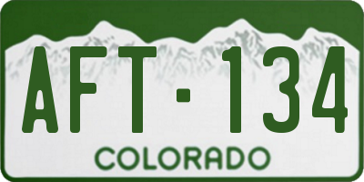 CO license plate AFT134