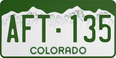 CO license plate AFT135