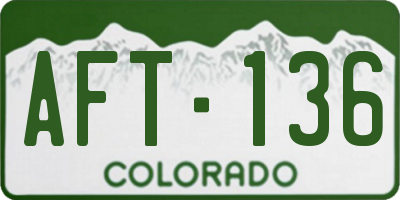 CO license plate AFT136