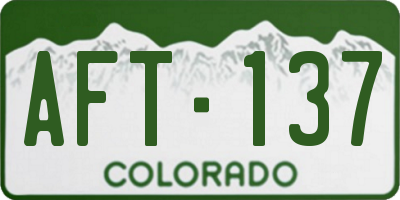 CO license plate AFT137