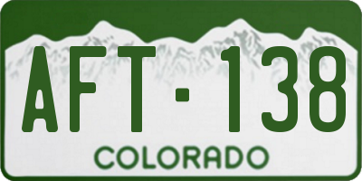 CO license plate AFT138