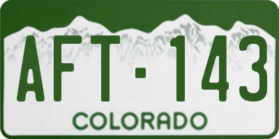CO license plate AFT143