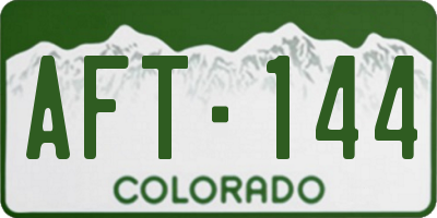 CO license plate AFT144