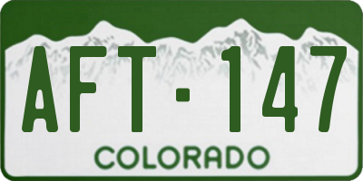 CO license plate AFT147