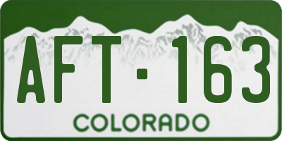 CO license plate AFT163