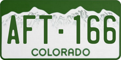 CO license plate AFT166