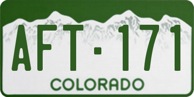 CO license plate AFT171
