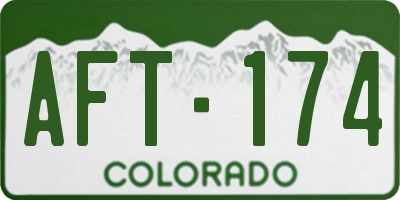 CO license plate AFT174