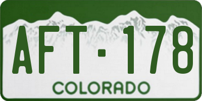 CO license plate AFT178