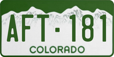 CO license plate AFT181