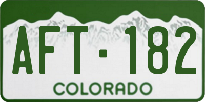 CO license plate AFT182