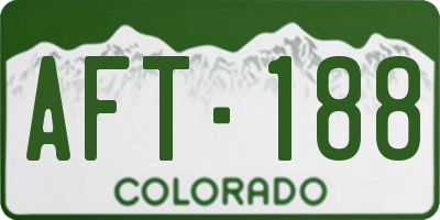 CO license plate AFT188
