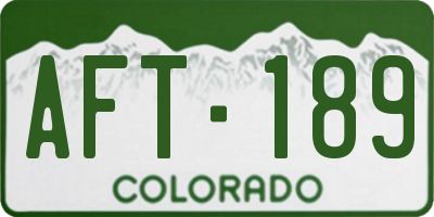 CO license plate AFT189