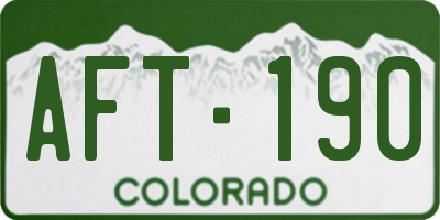 CO license plate AFT190