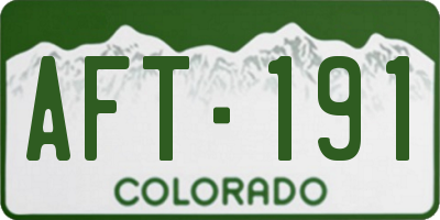 CO license plate AFT191