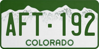 CO license plate AFT192