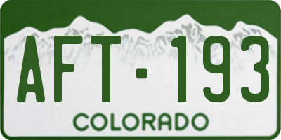 CO license plate AFT193